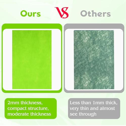 NEBURORA 20 Pcs 2mm Thick Stiff Felt Sheets for Crafts Sewing(Green Series) - color: Green