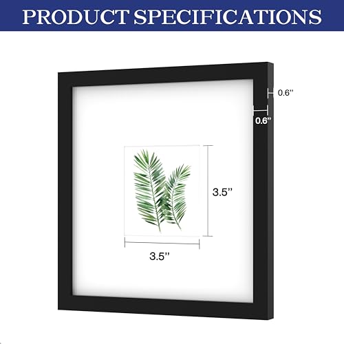 An&He 8x8 Picture Frames Set of 4, Displays 4x4 with Mat or 8x8 Without Mat Photos, Square Collage Wall Decor for Gallery, Tabletop & Wall Decor, Black - color: Black-4, size: 8x8