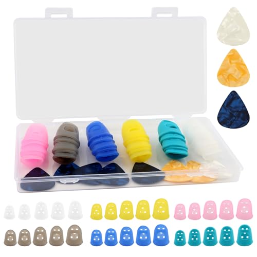 30Pcs Guitar Fingertip Protectors, 5‑Size XS‑XL Non‑Slip Finger Guards