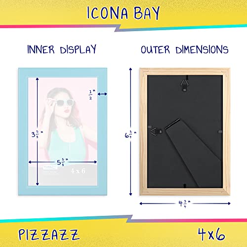 Icona Bay 4x6 Pastel Blue Picture Frame - Solid Wood, Pizzazz Collection - color: Pastel Blue, size: 4x6
