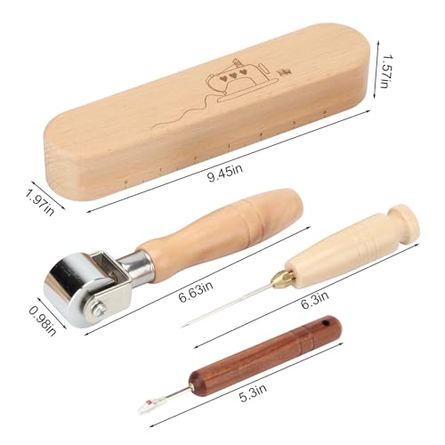 FMTYAOIU 4 Pcs Wooden Sewing Quilting Tools Include Tailor Clapper,Seam Roller,Stiletto,Seam Rippers for Flattening Fabrics and Point Pressing, Wooden Tailors for Ironing