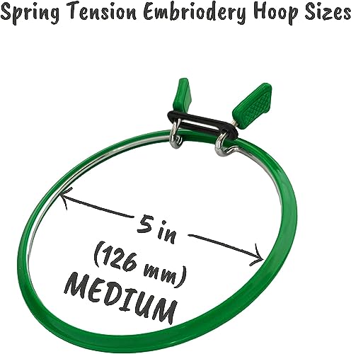 Nurge Premium Quality, Metal Spring Tension Embroidery Hoops, Cross Stich Hoop, Darning Hoops, Embroidery Tension Shed (Green, Siz Mix) - color: Green, size: Mix Sizes