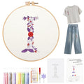 Topapfo Alphabet Letter I Stick and Stitch Embroidery Stabilizers for Clothes, Beginners Embroidery Pattern for Clothing Jeans T-Shirts Crafts - color: I
