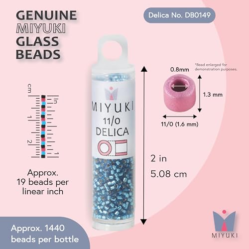 Miyuki Delica Seed Beads - color: DB0149 - Silver Lined Aquamarine