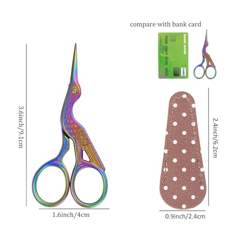 3.6 Inch Small Sewing Scissors Stainless Steel Sharp Pointed Tip Scissors with Case for Thread Trimming,Embroidery and Scrapbooking,Crafting,Colorful - size: 3.6 Inch, style: Style B1120