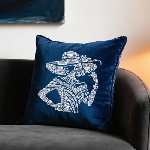1 Pc Elegant Lady Iron on Rhinestones Transfer, Elegant Hat for Wome Hotfix Iron on Patch Transfer Decals Crystal Heat Transfer Clothing Repair Decor for T-Shirt Hat Jacket Party Decor - color: Elegant Lady