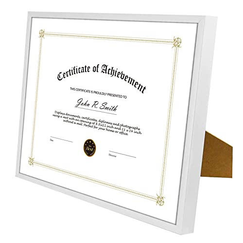 Golden State Art 8.5x11 Silver Aluminum Certificate Frame Real Glass Front - color: Silver (No Mat)