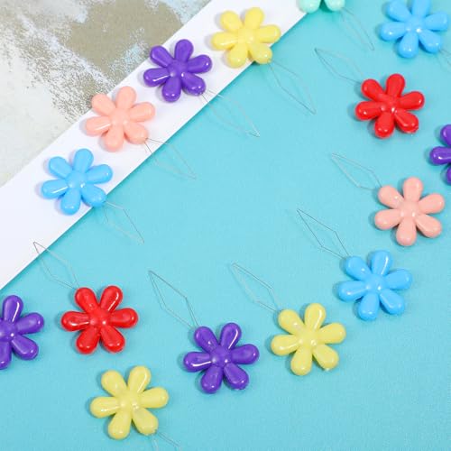 100 PCS Flower Shaped Needle Threaders for Sewing, Multicolor Embroidery Threader, Flower Head Needle Threader for Cross Stitch Sewing Quilting Embroidery Craft