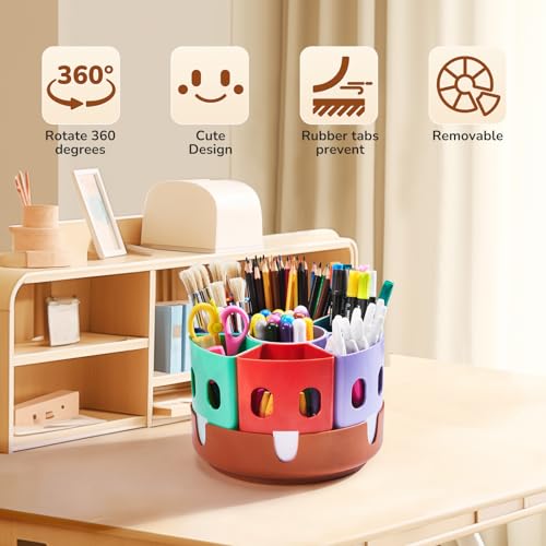GAMENOTE Rotating Art Supply Organizer, Lazy Susan Caddy, Small - size: Small, 8"d x 5"h