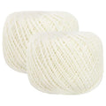 MECCANIXITY Crochet Thread Pearl Cotton Size 3 Cream White 2 Rolls - color: Cream White