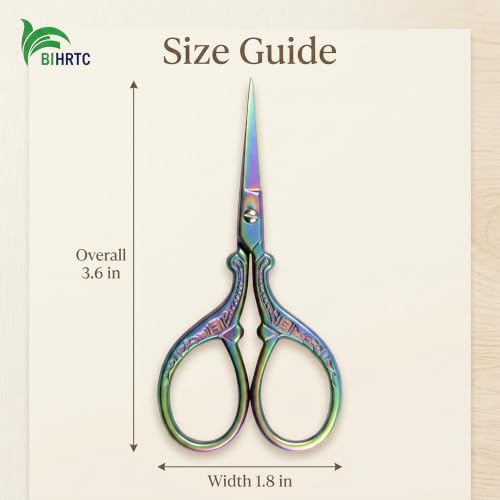 BIHRTC 3.6 Inch Mini Embroidery Scissors Sewing Crafting Stainless Steel Sharp Tip Scissors Shears for Needlework Threading Craft Art Work DIY Tools Cross Sticth - color: Colorful