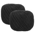 MECCANIXITY Crochet Thread Pearl Cotton Size 3 Black 2 Rolls 164 Yards for Crocheting Tatting Knitting Embroidery Sewing - color: Black
