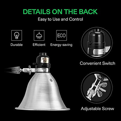 VIVOSUN 2 Pack Clamp Lamp Light with Detachable 5.5 Inch Aluminum Reflector - size: 5.5 Inch-2 Pack