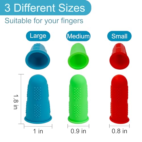 12 Pcs Silicone Hot Glue Gun Finger Caps, Anti-Slip and Reusable Silicone Thumb Protector, Finger Guard Protectors or Hot Glue Wax Rosin Resin Honey Adhesives Scrapbooking Sewing, Small, Medium, Large