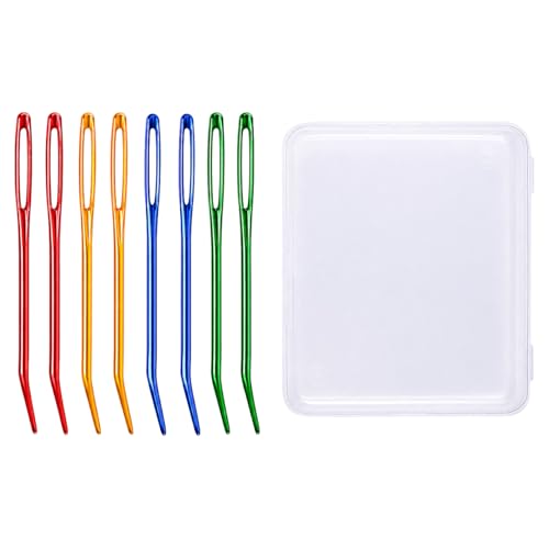 cuteDIY Aluminum Yarn Needles, Large Eye Bent Tip Darning Tapestry Set