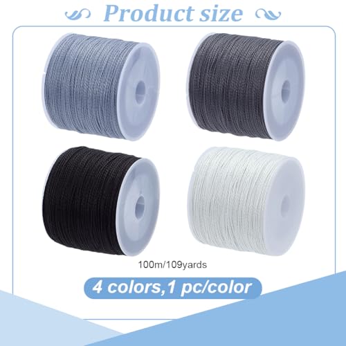 FREEBLOSS 4Pcs Sashiko Thread Sashiko Skein 110 Yards*4 Colors Grey Cotton Embroidery Sewing Thread Japanese Quilting & Embroidery Sashiko Kit Supplies - color: Gray