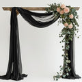 Wedding Arch Draping Fabric 1 Panel Black Sheer Backdrop Drapes - color: Black, size: 1 Panel