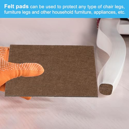PATIKIL 8x6 Inch Lamp Base Felt, 5Pack 2mm Thickness Rectangle Felt Furniture Pad Soft Adhesive Non-Slip Anti-Scratch Backed Felt for Lamp Furniture DIY Craft, Coffee - color: Coffee, size: 8x6 Inch