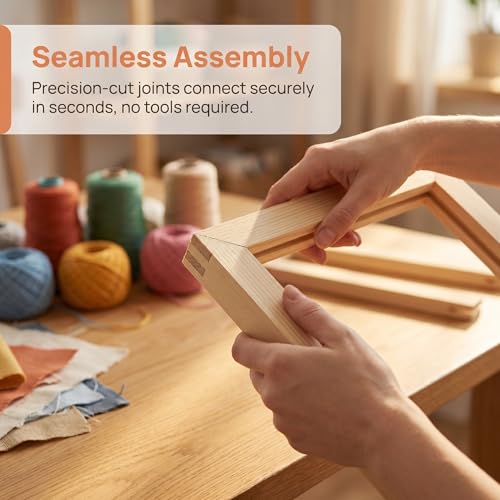 Needlepoint Stretcher Bars Wooden Adjustable Frame Set for Embroidery and Cross Stitch Canvas Stretcher Frame with Multiple Sizes Thumb Tacks and Remover Tool Needlepoint Canvas Holder