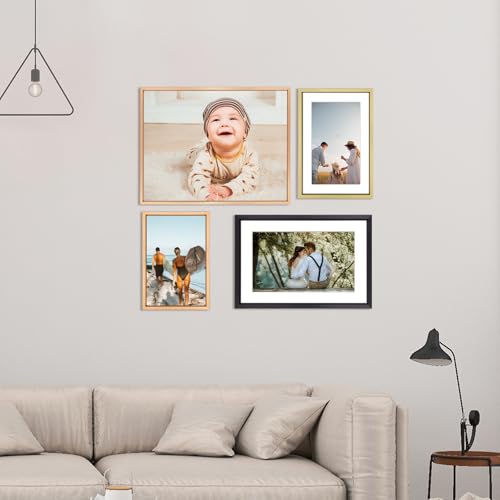 BKABOT 3.5x5 Black Picture frame 3 Pack HD Glass Mat 2.5x3.5 Wall Table - color: Black, size: 3.5x5
