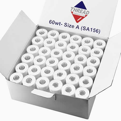 144pcs White 70D/2 Polyester Prewound Bobbins Thread, SA156 60wt Embroidery Thread Bobbin, Class 15 Plastic Size A Bobbin for Brother Babylock Bernia Sewing & Embroidery Machine