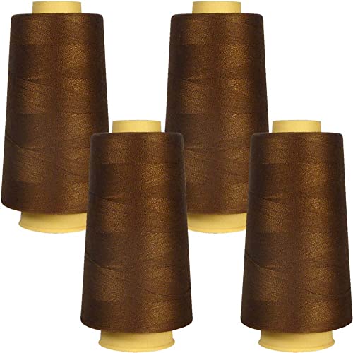 Superpunch SuperSew Thread, 4 Cones of 3000 m, Pack of 4, Brown 3477 - color: Brown 3477
