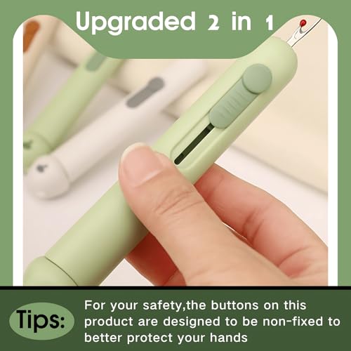 Dual Function Seam Ripper and Needle Threader Compact Design Needle Threaders for Hand Sewing Threaders for Sewing Perfect for Easy Stitch Removal and Threading Needles Efficient Seam Ripping（3PCS） - color: GREEN WHITE ORANGE