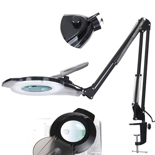 KIRKAS LED Magnifying Lamp with Clamp, 2,200 Lumens Dimmable 28in 12X 30X - size: 28in-2
