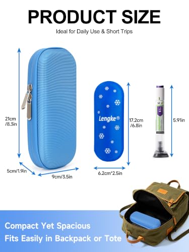 Leng Ke GLP-1 Cooler Travel Case Fits 2 Zepbound, Mounjaro & Insulin Pens - color: H1_blue