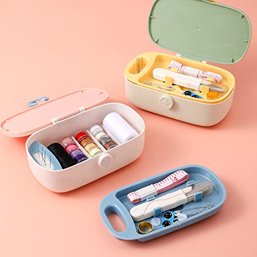 FKOG Sewing Project Kit, 135 Pcs Family Sewing Supplies Repair Kit Traveler Sewing Kit Sewing Thread Accessories DIY Sewing Supplies Organizer (Green) (Pink) - style: Pink