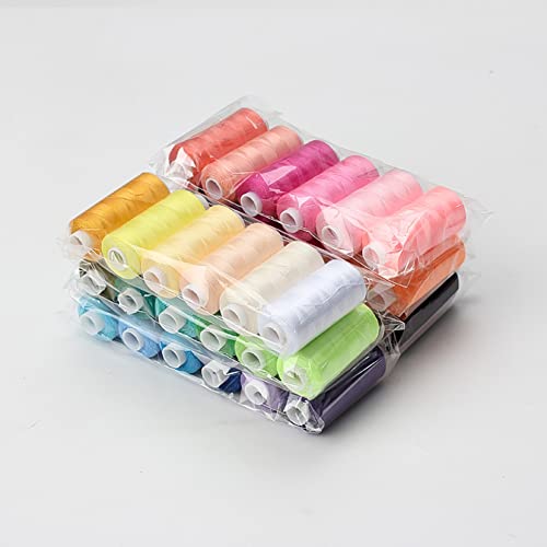 All Purpose Sewing Thread Set, 6 Colors Polyester Thread 400Yards Per Spool - color: Black Series