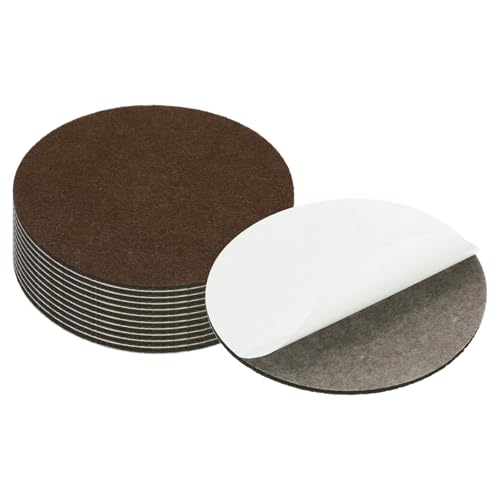 PATIKIL 5 Inch Diameter Lamp Base Felt, 12Pack 3mm Thickness Round Soft Adhesive Non-Slip Anti-Scratch Backed Felt for Lamp Furniture DIY Craft, Coffee - color: Coffee, size: 5 Inch