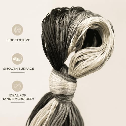 Natural 100% Silk Thread, Handmade Embroidery Thread Silk Floss 7 Colors 110m Each (84) - color: 84