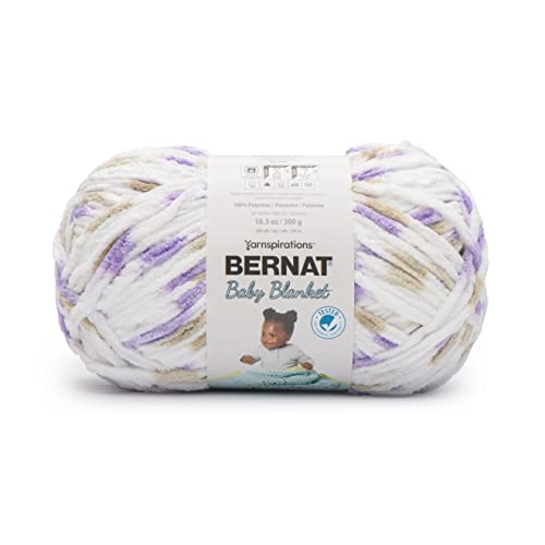 Bernat BABY BLANKET BB Little Lilac Dove Print Yarn - 1 Pack of 10.5oz/300g - Polyester - #6 Super Bulky - 220 Yards - Knitting/Crochet - color: Little Lilac Dove, size: 1 Pack