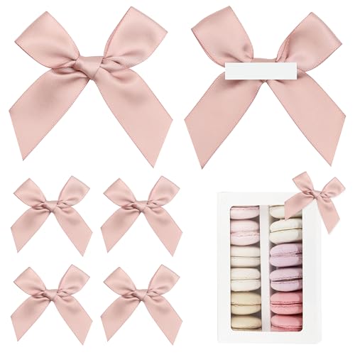 Self Adhesive Dusty Rose Satin Ribbon Bows for Crafts 3", 50 Pack - color: Dusty Rose