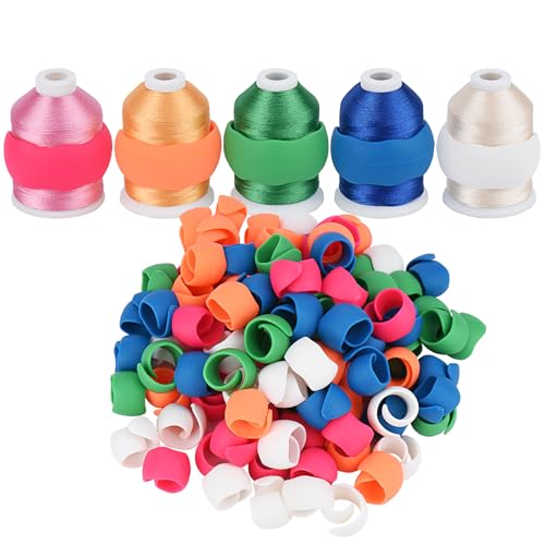 Simthread 100pcs Upgraded Thread Holder/Spool Huggers - color: 100pcs Spool Huggers