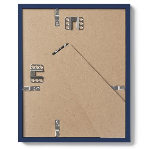 Opposite Wall - 8x10 in - Real Wood Blue Picture Frame - Lightweight, Versatile & Shatterproof - Wall Hanging & Tabletop Photo Frame - Office, Gallery & Home Decor - color: Blue, size: 8x10 in