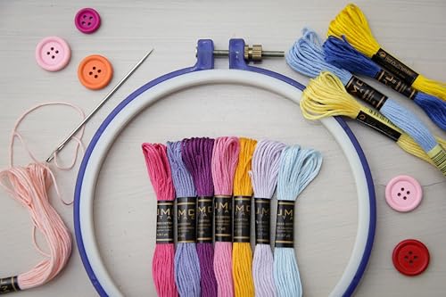 Pack of 12 Popular Colours Premium Embroidery Thread | 100% Egyptian Cotton Premium Skeins | Cross Stitch Embroidery Floss | Oeko TEX Certified| (12, Candy Bloom) - color: Candy Bloom