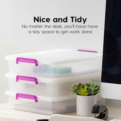 IRIS USA Storage Bins with Lids |Made in USA| 6 Qt - (6-Pack) - Clear - color: Clear, size: 6 Qt. - 6 Pack, style: STACK
