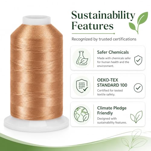 Simthread Embroidery Machine Thread 5000M 40WT Polyester, Conch Shell S012 - color: ConchShellS012