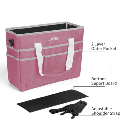 JJRING Craft Organizer Tote Bag Large Art Storage Caddy Pink - color: Pink, size: Large
