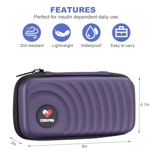 CDBXPRG Insulin Cooler Travel Case, 2 Ice Pack TSA Approved Dark Purple - color: Dark Purple
