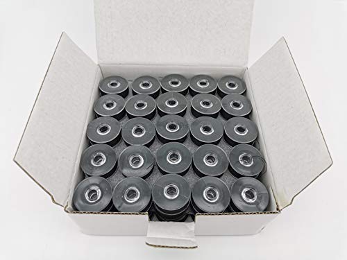 DOUBLELIN MPB-40S2 Prewound Bobbins, Size M, Black, 75 pcs - color: 40S/2 Black