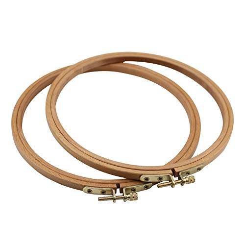 2 Pack 7 Inch Embroidery Hoop, Guofa 18CM Beech Wood Cross Stitch Hoops, Decorative Hanging Embroidery Frame for Needlepoint Sewing Project - style: 7 inch