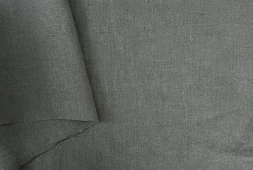 The Linen Lab | 100% Pure Linen Fabric from High-Twisted Yarn – Lightweight, Pre-Washed and Crisp, Cool & Soft Touch – 52" Width – for Apparel & Sewing (Dark Green 6675, 3 Yard pre Cut) - color: Dark Green 6675, size: 3 yard pre cut