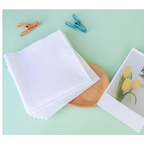 Solid White Cotton Hankderchiefs for DIY Drawn Embroidery Party 28 Square - color: A01-25pcs