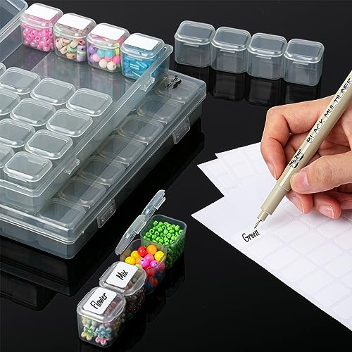 Mr. Pen- Bead Storage Containers, 28 Grids, 2 Pack, Grey - color: Clear Grey, size: 2 Pack-56 Pcs(6.8"x4.4"x1")