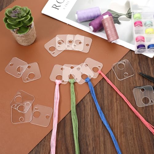 40PCS Acrylic Embroidery Floss Drop for Thread, Square Acrylic Bobbins, Floss Drops Cross Stitch, Clear Embroidery Thread Organizers, Cross Stitch Tread Bobbins for DIY Craft Sewing Threads Storage