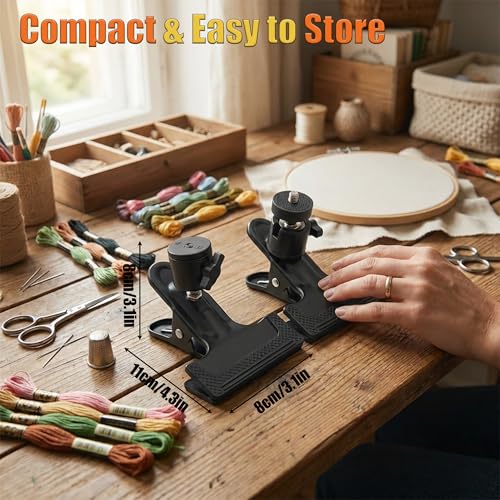 KIYOVELI Embroidery Hoop Stand, Portable Metal Embroidery Stand
