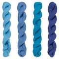 FREEBLOSS 4 Pcs Sashiko Thread Sashiko Skein 100M * 4 Colors Pure Cotton Embroidery Thread Japanese Sewing Threads Quilting & Embroidery Kit Supplies, Blue - color: Clear Blue Theme